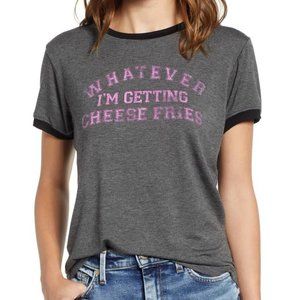 Prince Peter Collection Mean Girls Cheese Fries Gray Soft Ringer T Shirt